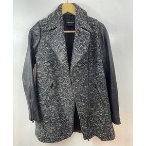 Club Monaco  Women’s Tweeted Jacket Leather Sleeves Size: XS